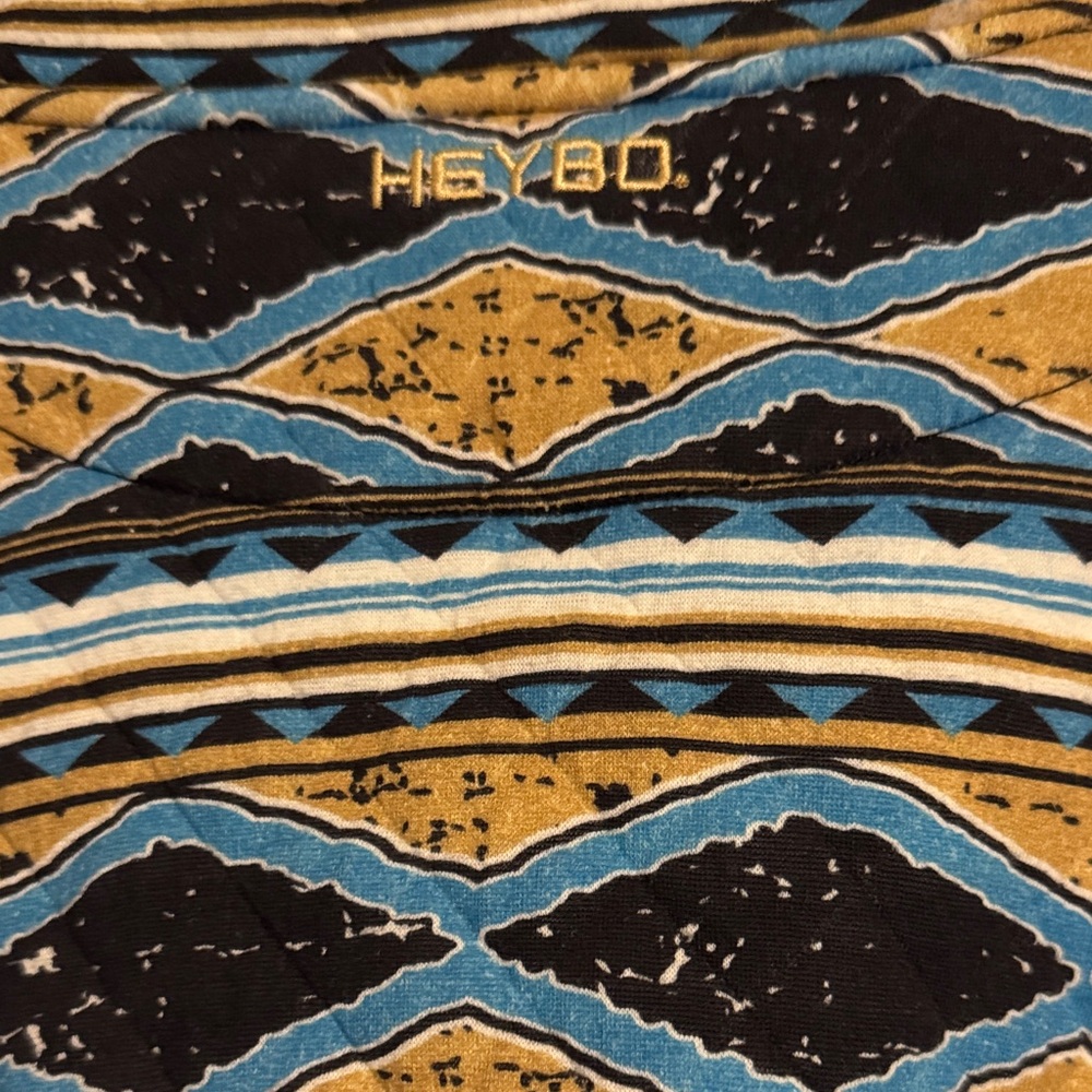 Heybo Patterned Sweatshirt Pullover - Blue And Tan - image 4